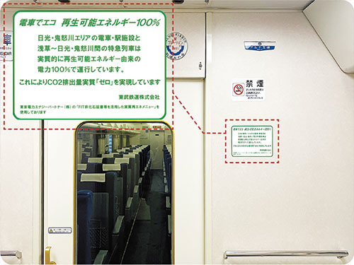 Information sticker displayed inside the train(100 Series)