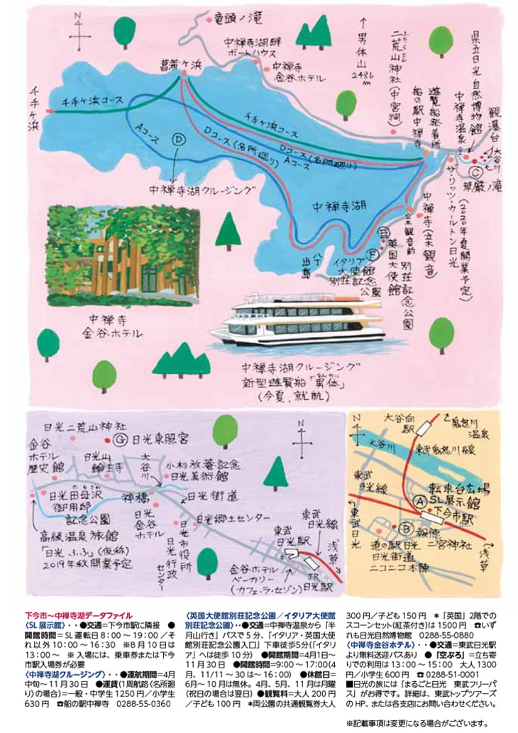 下今市～中禅寺湖MAP
