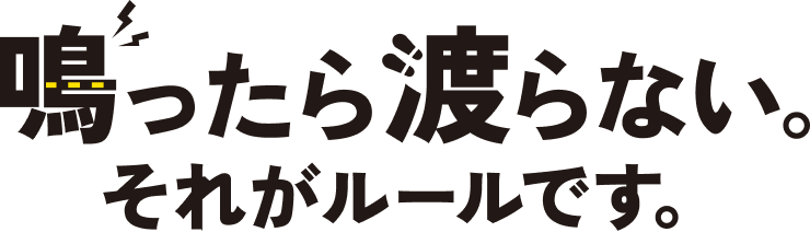 鳴ったら渡らない。それがルールです。