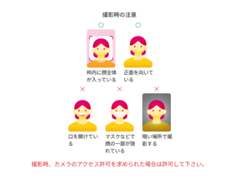 顔写真撮影時の注意