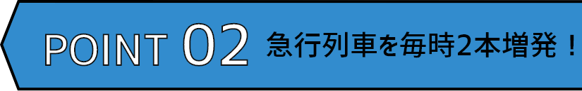 POINT02 急行列車を毎時2本増発!