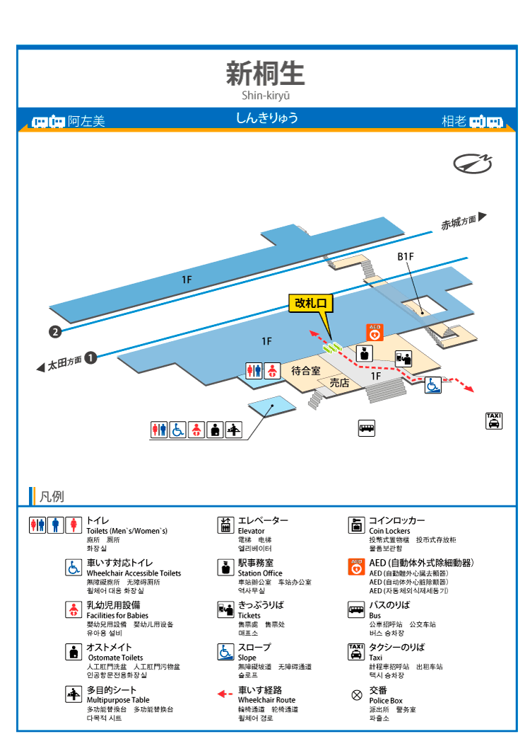 新桐生駅 構内マップ