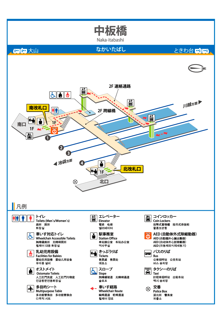 中板橋駅 構内マップ