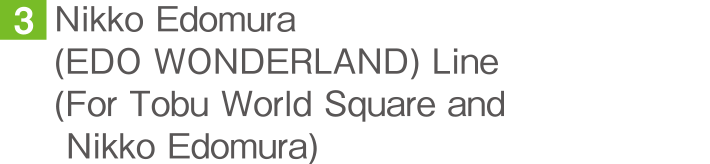 Nikko Edomura (EDO WONDERLAND) Line (For Tobu World Square and Nikko Edomura)