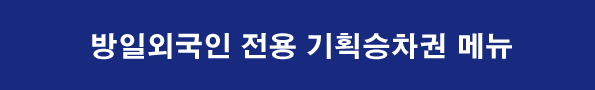 방일외국인 전용 기획승차권 메뉴