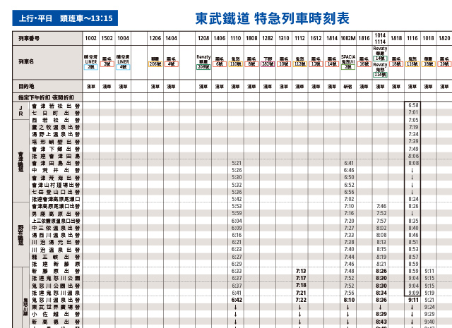 上行/平日（PDF）