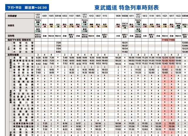 下行/平日（PDF）