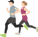ランニングする男女のイラスト