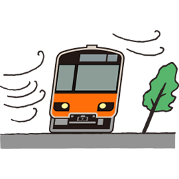強風のイラスト